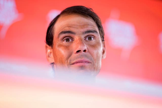 Rafael Nadal speaks at a press conference in Madrid (Manu Fernandez/AP)