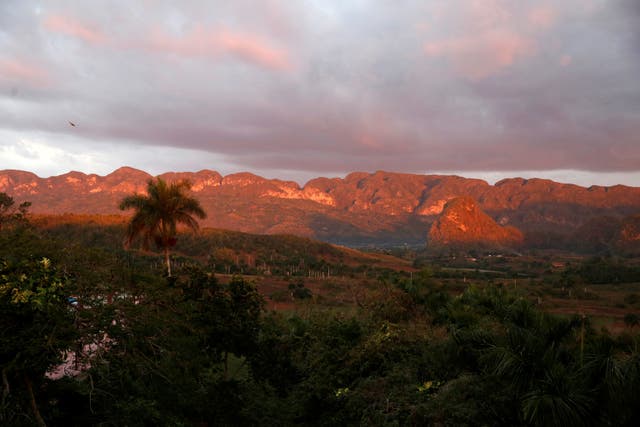 <p>A general view of the valley of Vinales, where tobacco plants are grown</p>