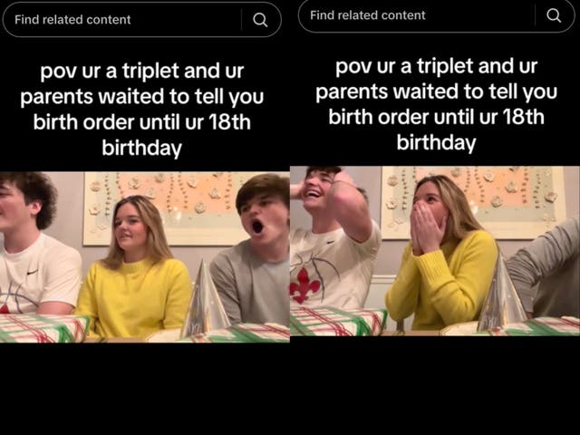 <p>Parents hilariously hid their triplets birth order until their 18th birthday</p>
