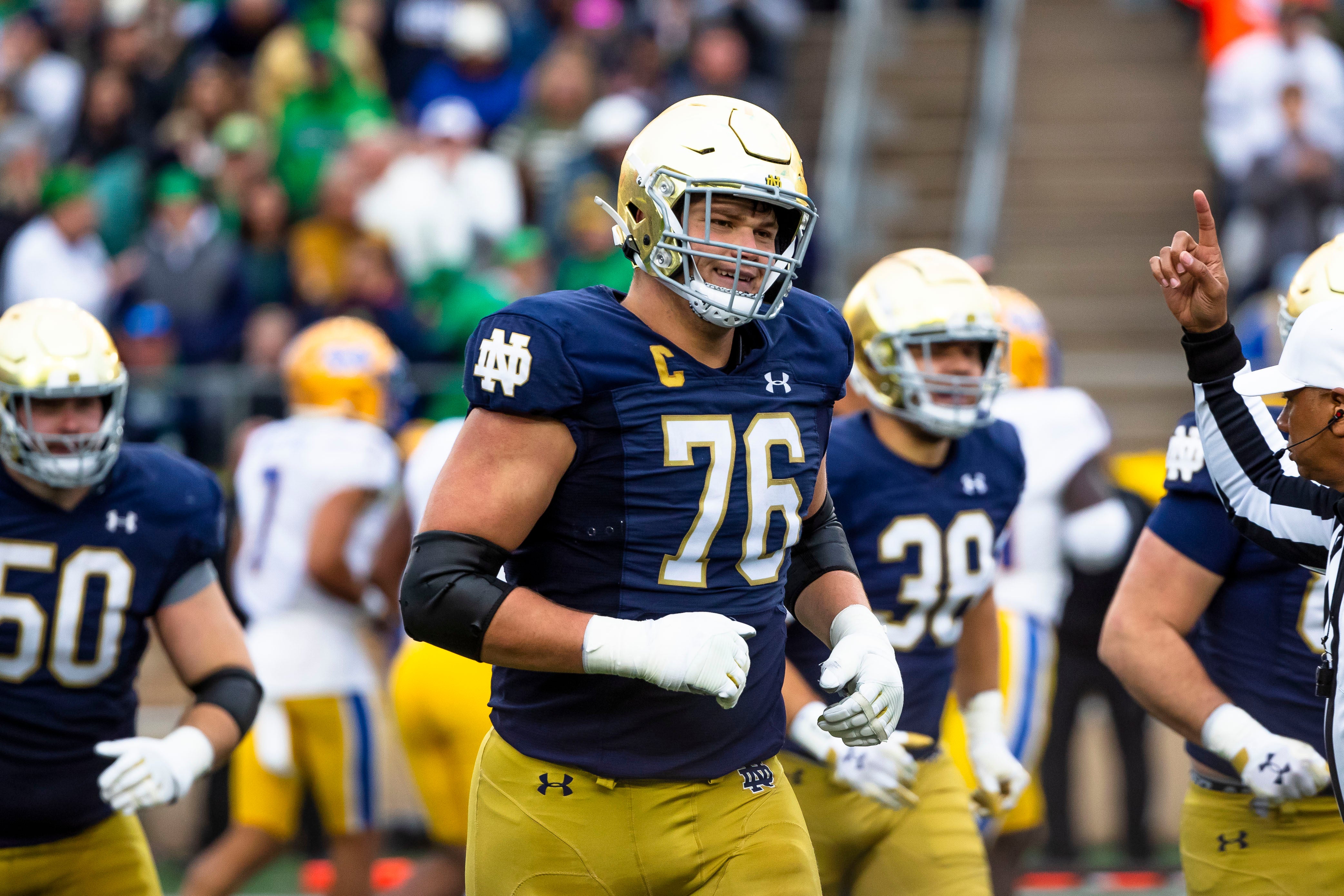 Joe Alt could be the first offensive lineman to be drafted this week