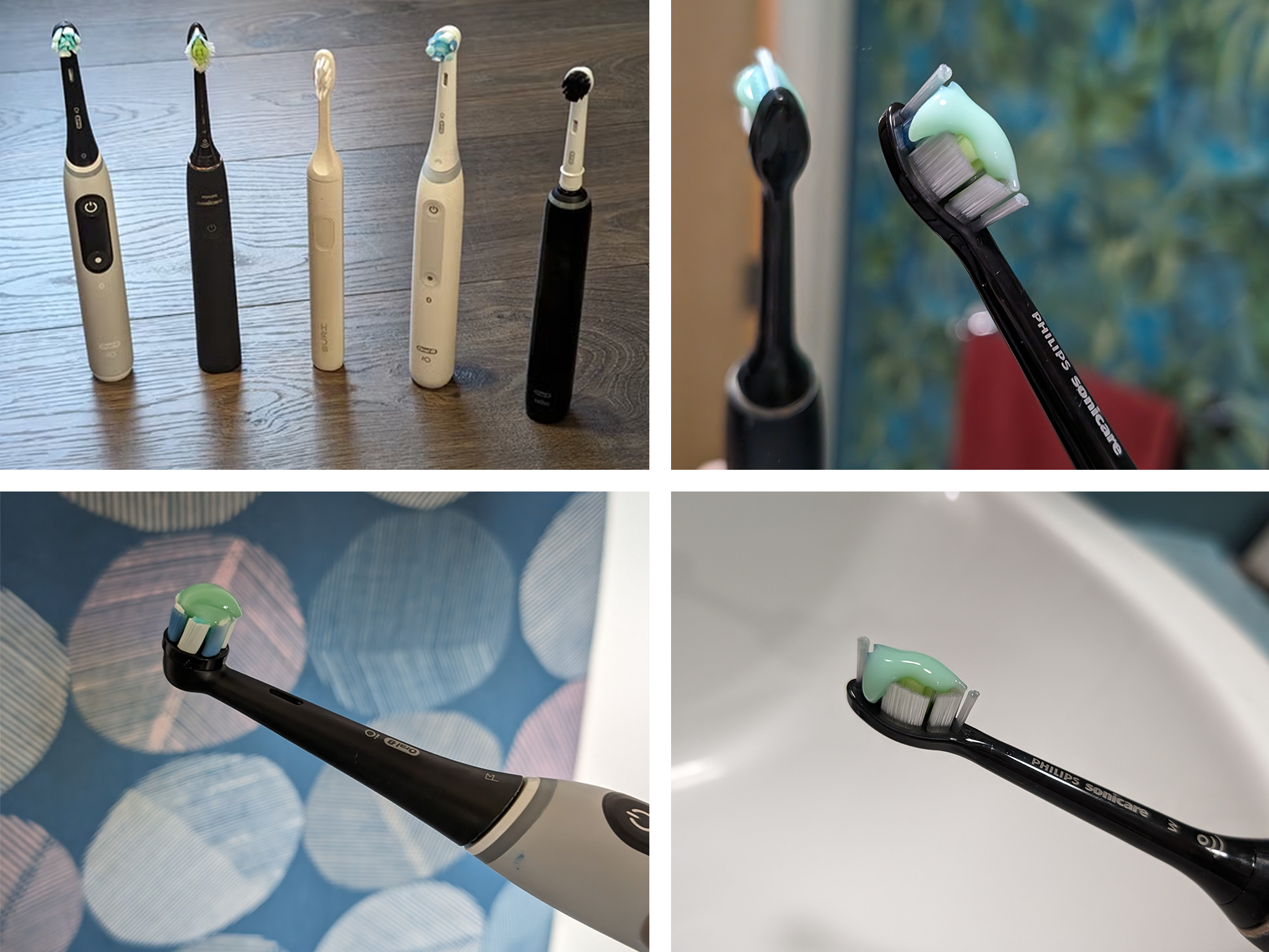 A selection of the best electric toothbrushes in action