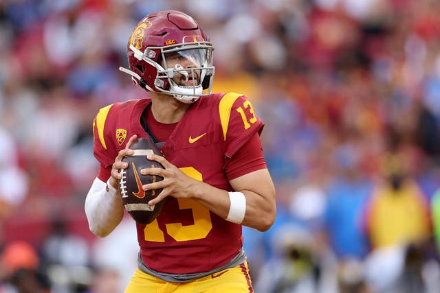 <p>USC quarterback Caleb Williams is the presumed number one pick in the 2024 NFL Draft </p>