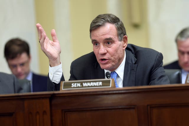 <p>WASHINGTON, DC - NOVEMBER 14: U.S. Sen. Mark Warner (D-VA) delivers remarks during a Rules Committee hearing at the Russell Senate Office Building on November 14, 2023 in Washington, DC. The Rules Committee voted to change the rules of the Senate to end Sen. Tommy Tuberville’s (R-AL) months-long blockade of military nominees. (Photo by Kevin Dietsch/Getty Images)
</p>