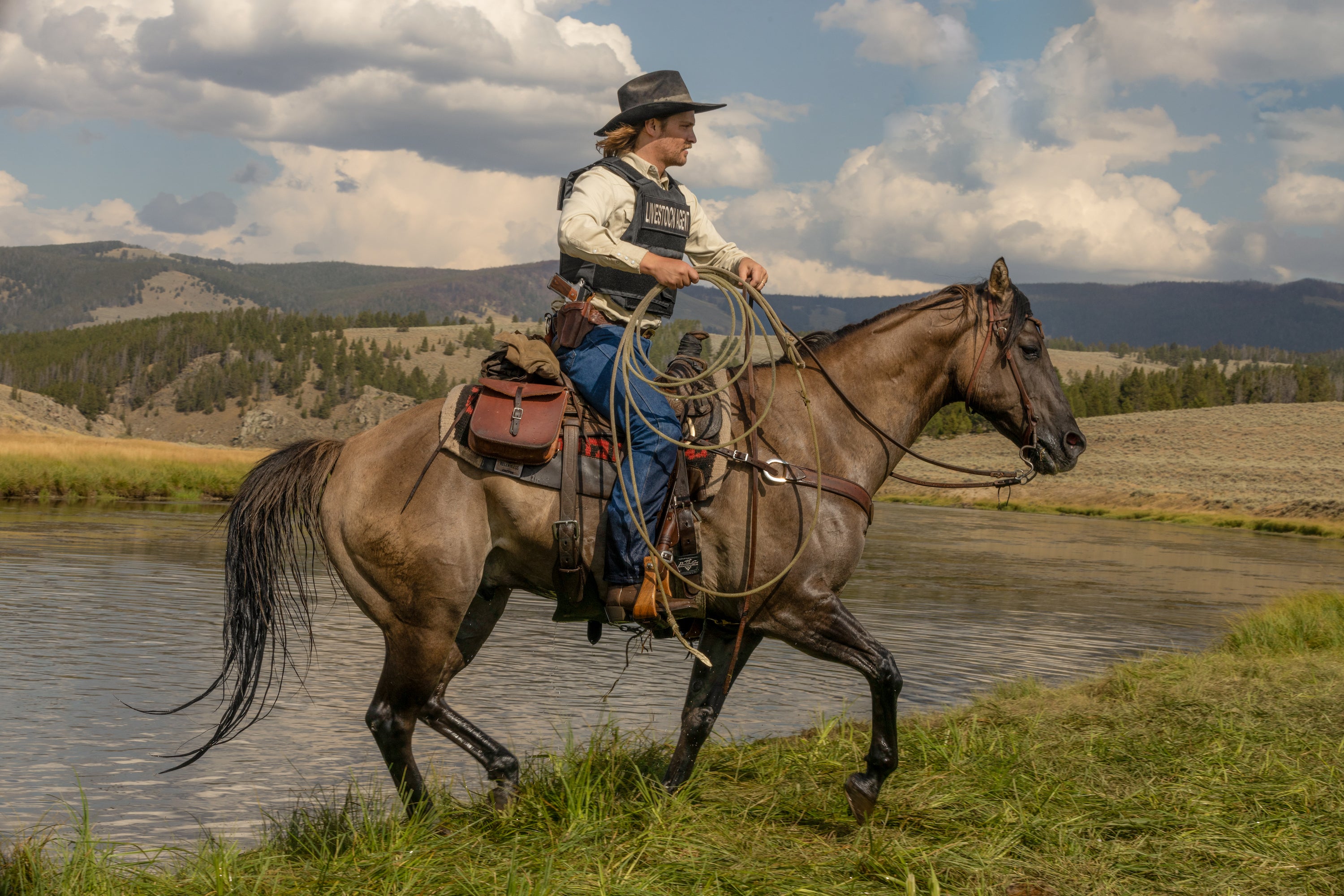 Cowpoke: Luke Grimes on horseback in ‘Yellowstone’