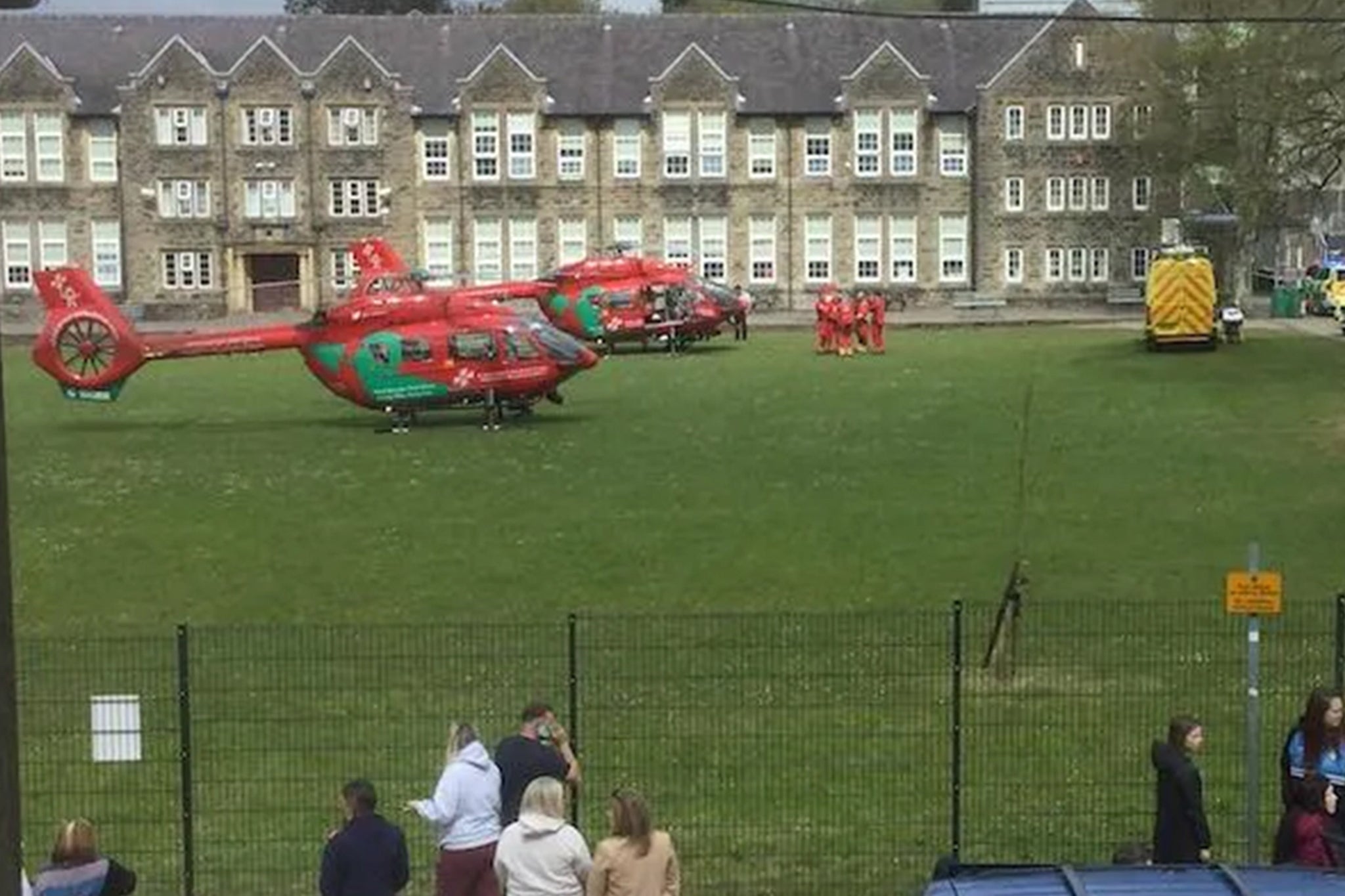 Air ambulances were seen attending the incident