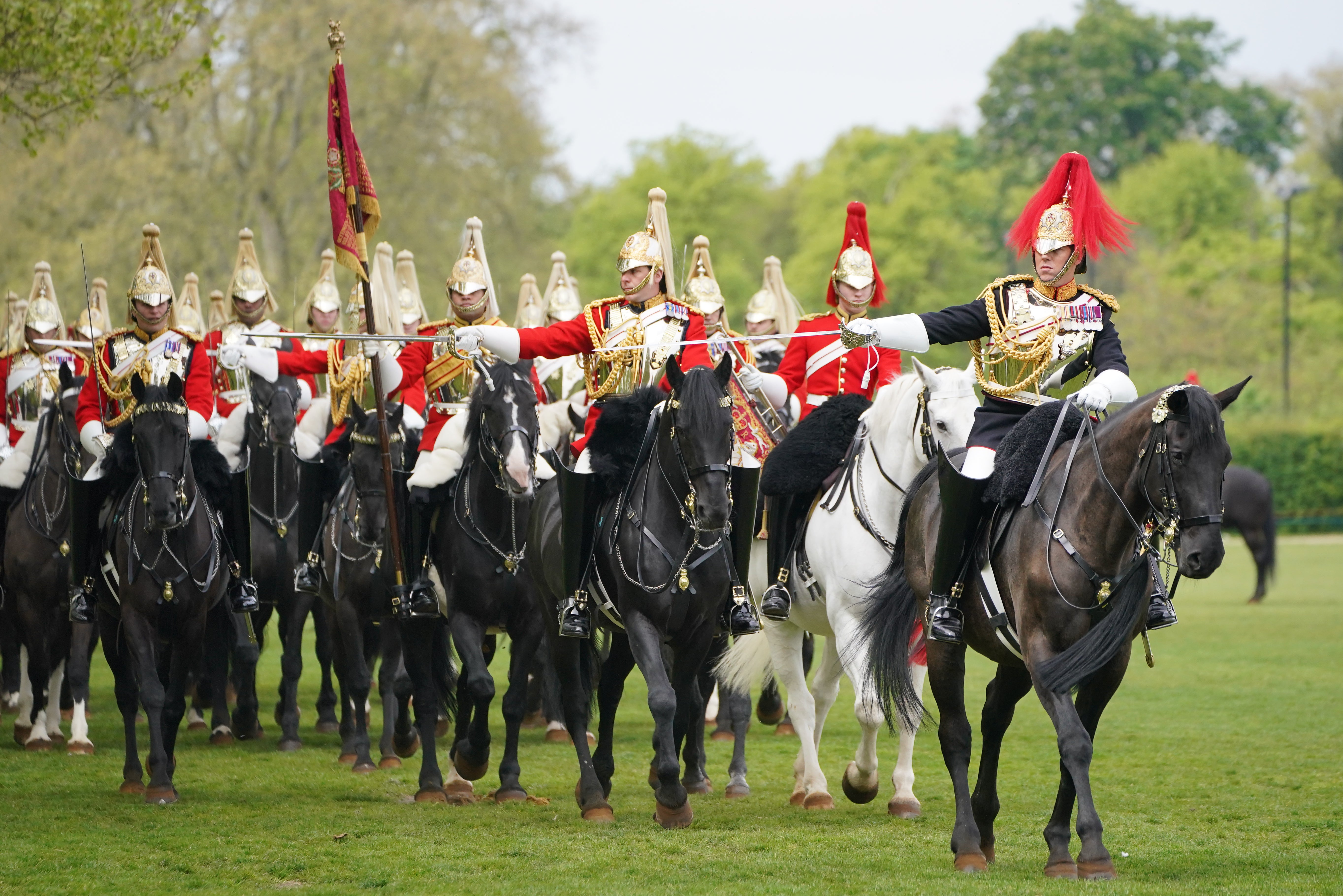 Household Cavalry taking part in the annual inspection