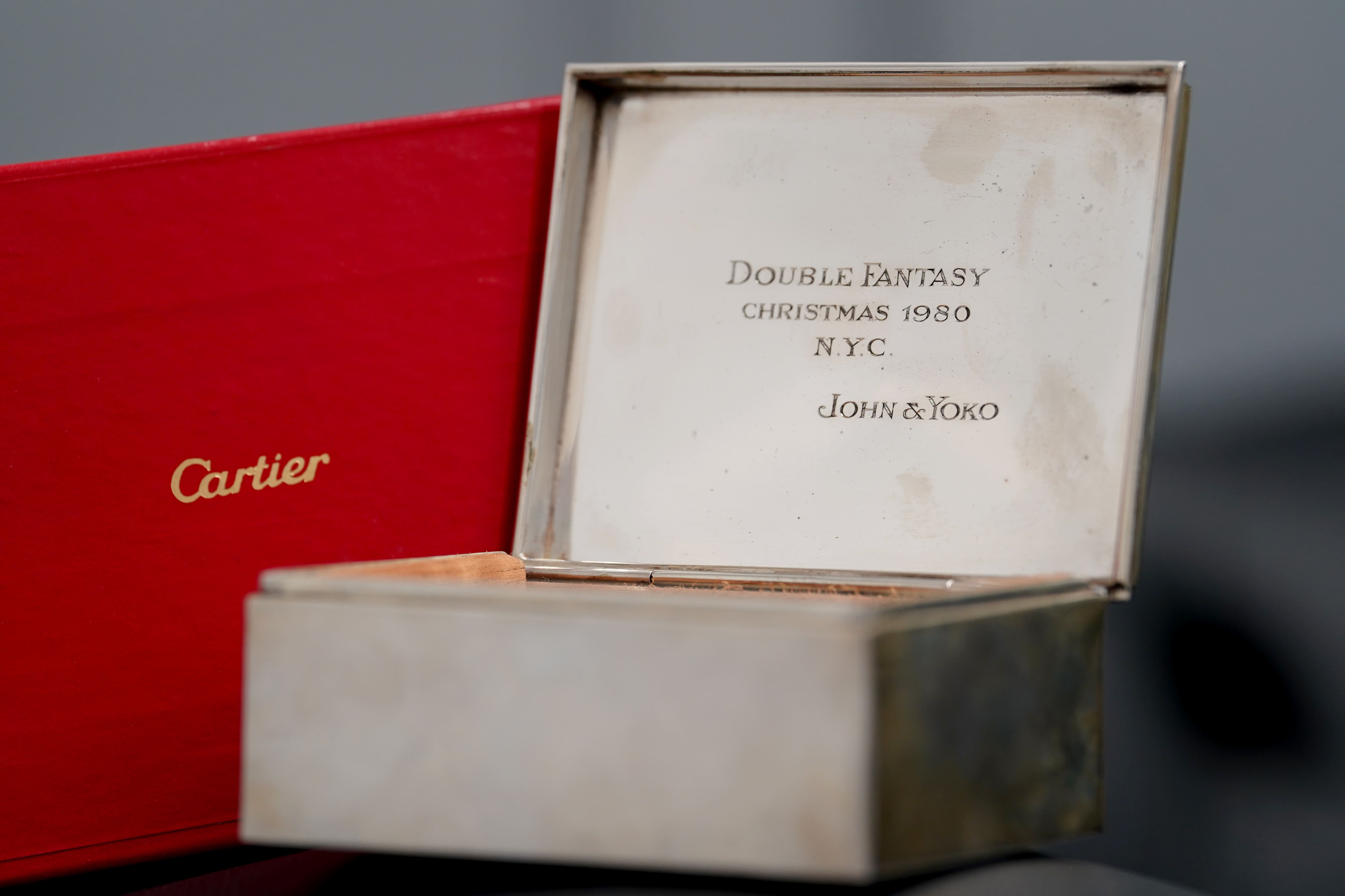 The silver Cartier box will be offered at auction on May 15 (Gareth Fuller/PA)