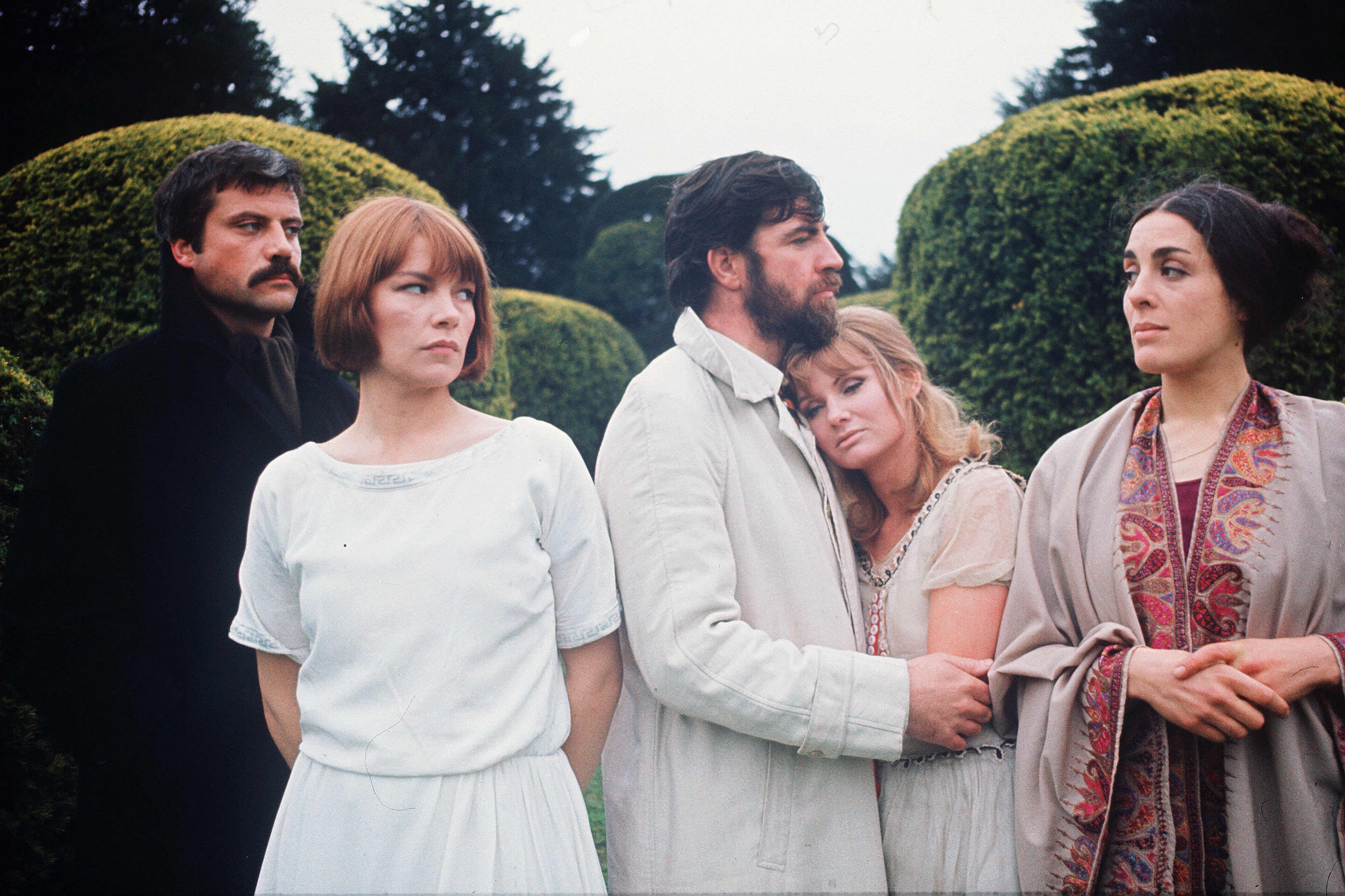 ‘Women in Love’ stars left to right: Oliver Reed, Glenda Jackson, Alan Bates, Jennie Linden and Eleanor Bron