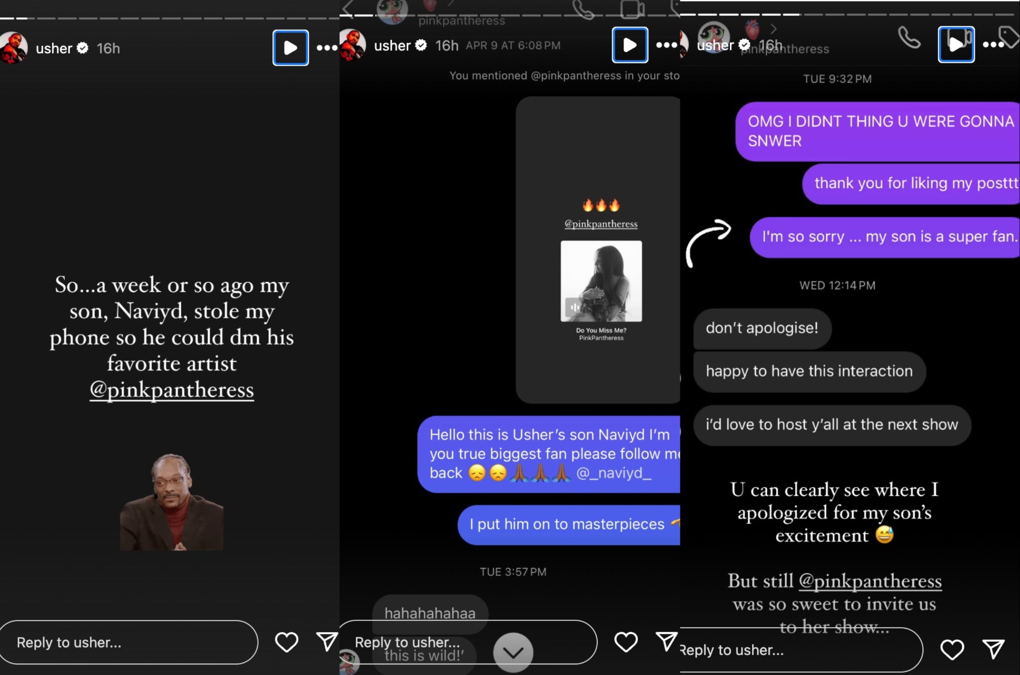 Usher’s DMs with PinkPantheress