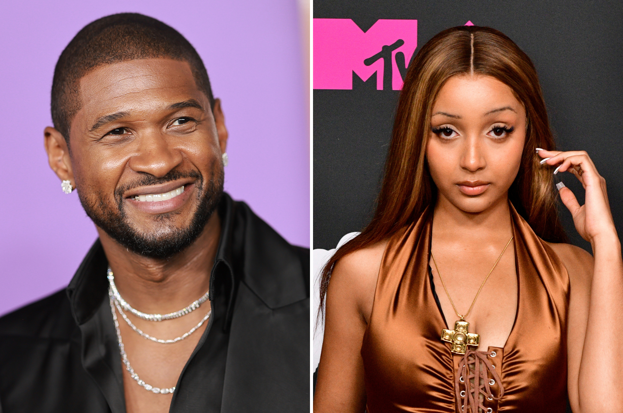 <p>Usher and PinkPanetheress</p>