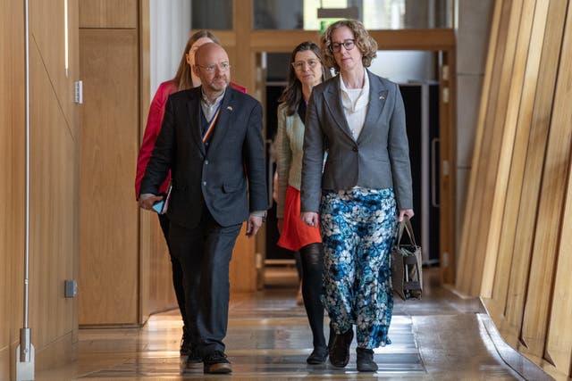 <p>Scottish Green co-leaders Lorna Slater and Patrick Harvie are no longer ministers (Lesley Martin/PA)</p>