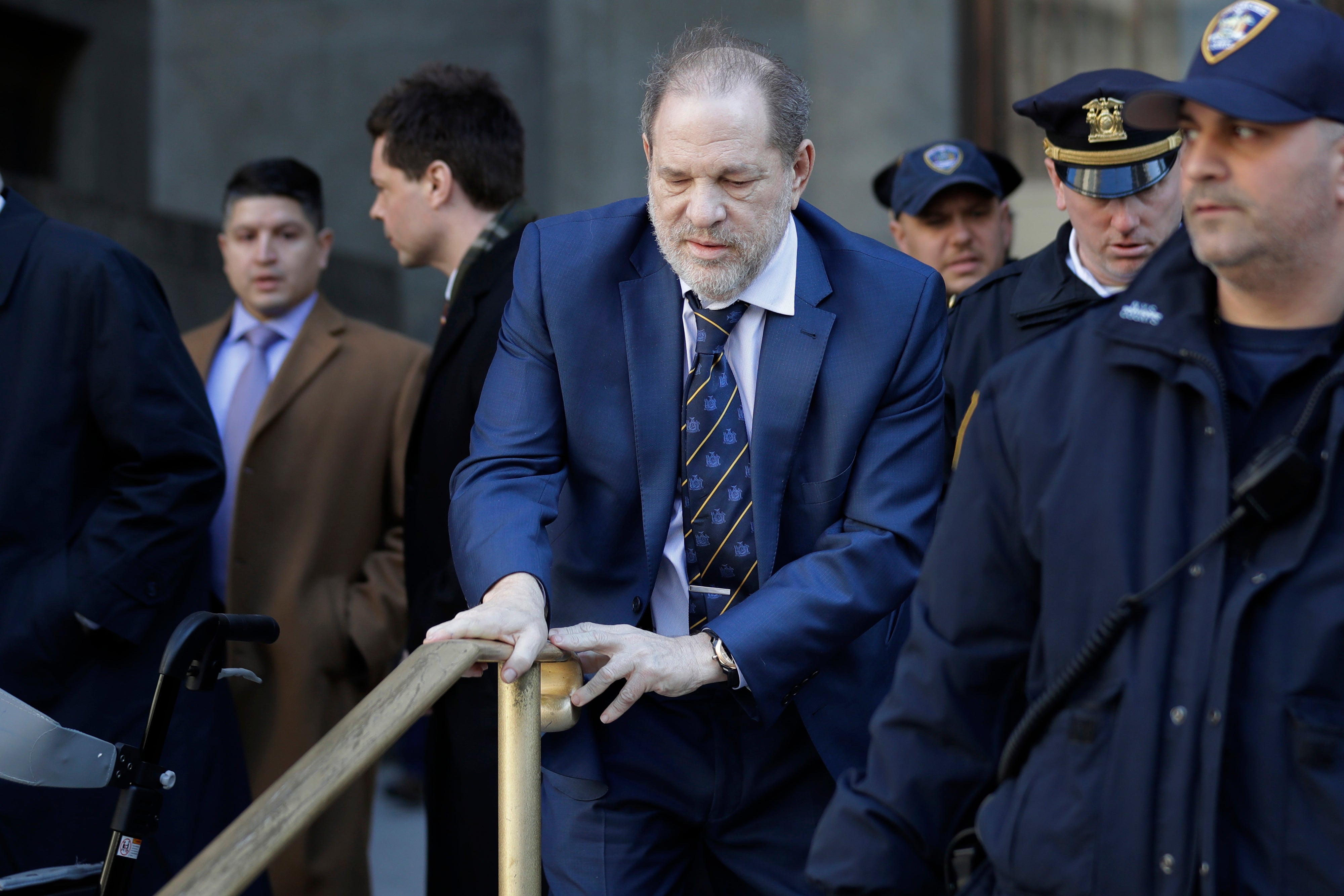 Harvey Weinstein, pictured outside of his Manhattan Criminal Court trial in 2020. He is still facing a 16-year prison sentence in California
