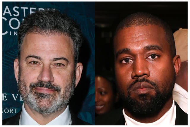 <p>Jimmy Kimmel and Kanye West</p>