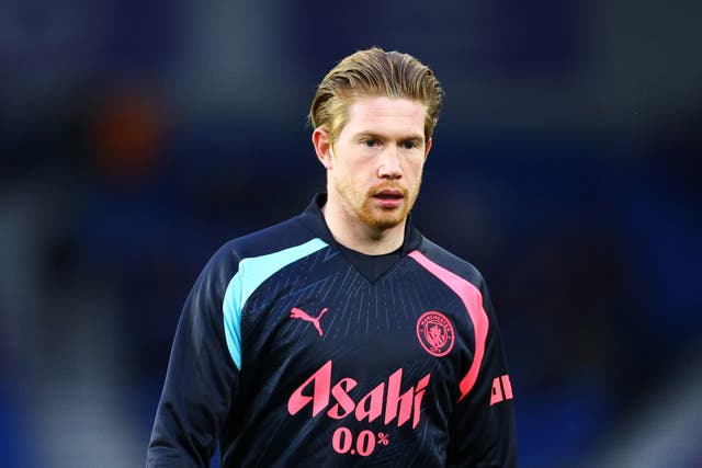<p>Kevin De Bruyne will start for Man City at Brighton</p>