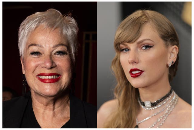 <p>Denise Welch and Taylor Swift</p>
