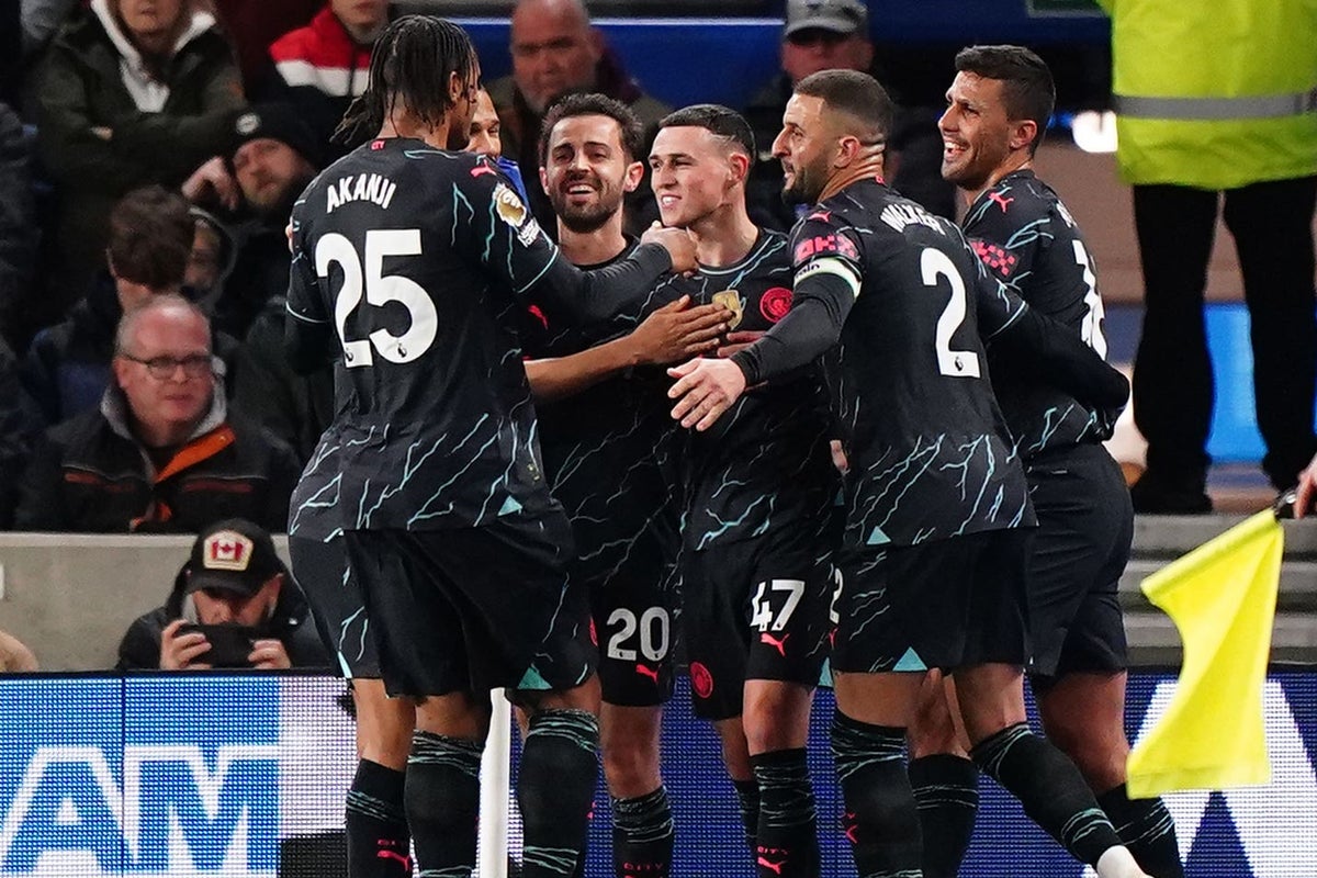 Phil Foden brace helps Man City thump Brighton and close gap on leaders Arsenal