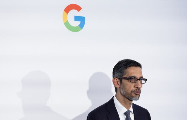 <p>Alphabet CEO Sundar Pichai speaks at the inauguration of a Google Artificial Intelligence hub in Paris on 15 February 2024 </p>