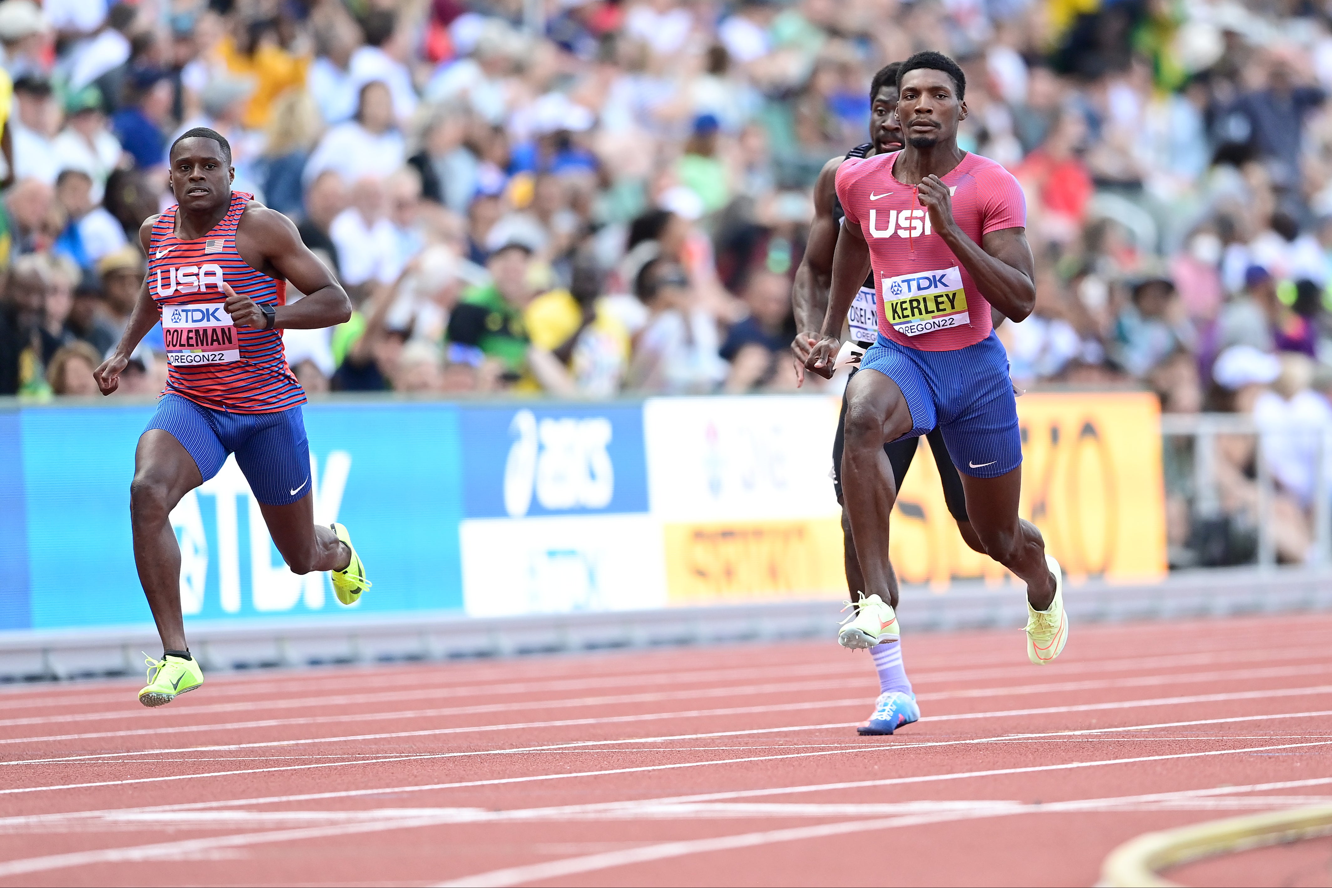 Fred Kerley and Christian Coleman will battle in the 100 metres
