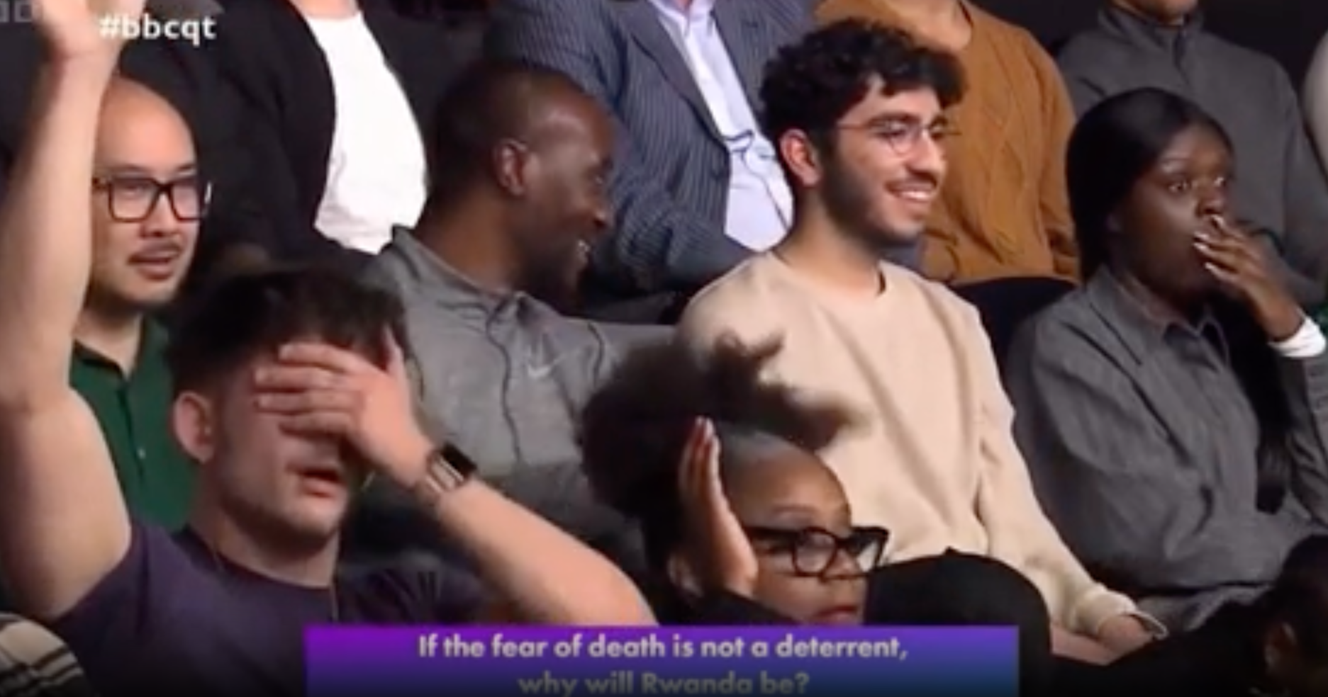The Question Time audience reacts to Mr Philp’s comments