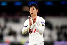 Son Heung-min reveals Tottenham relishing test against ‘one of the best teams in the world’