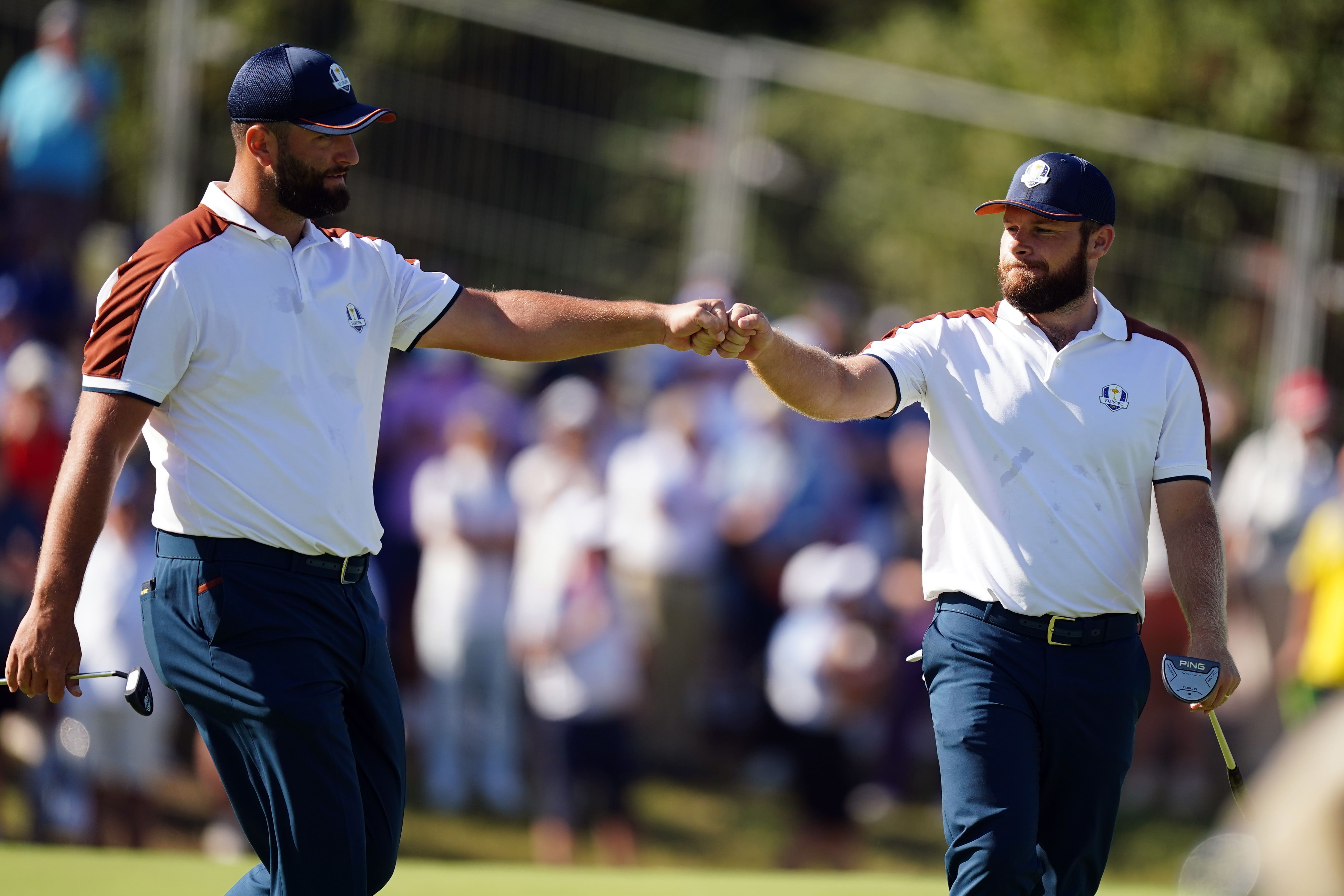 Jon Rahm (left) and Tyrrell Hatton are not exploiting a “loophole” to remain eligible for the Ryder Cup, according to DP World Tour boss Guy Kinnings (Mike Egerton/PA)