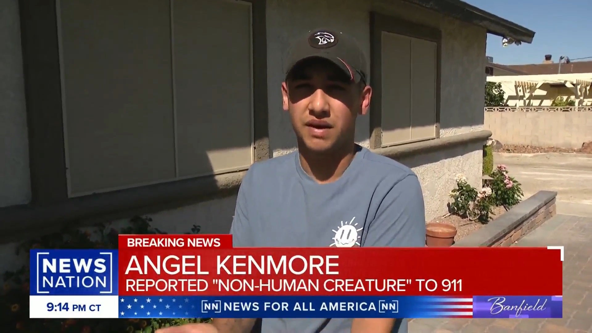 Angel Kenmore insists that ‘non-human’ creatures landed in his Las Vegas backyard in April 2023