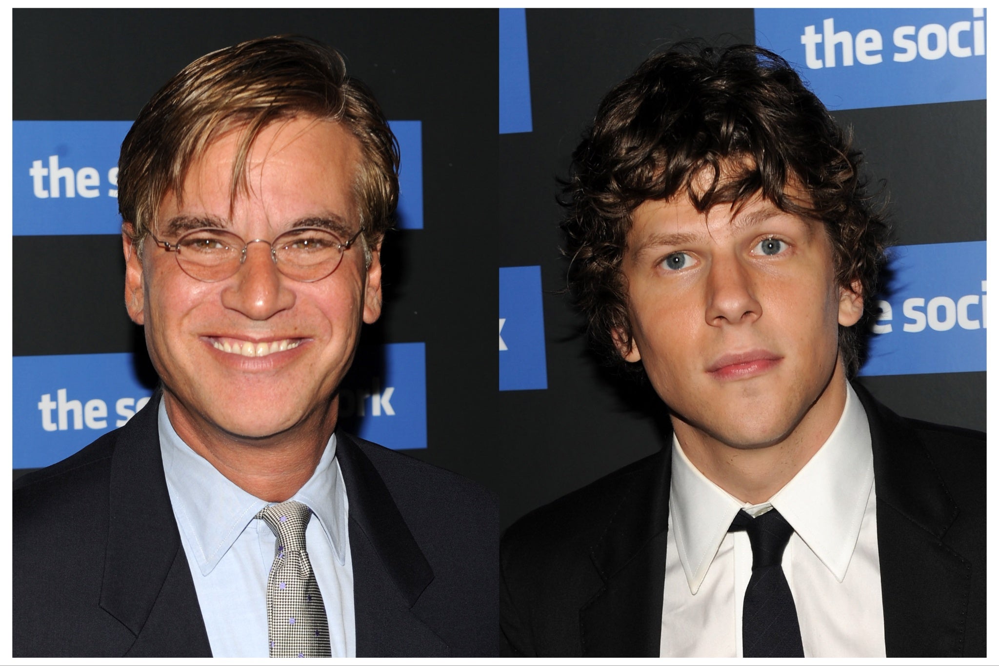 Aaron Sorkin and ‘The Social Network’ star Jesse Eisenberg in New York in 2010