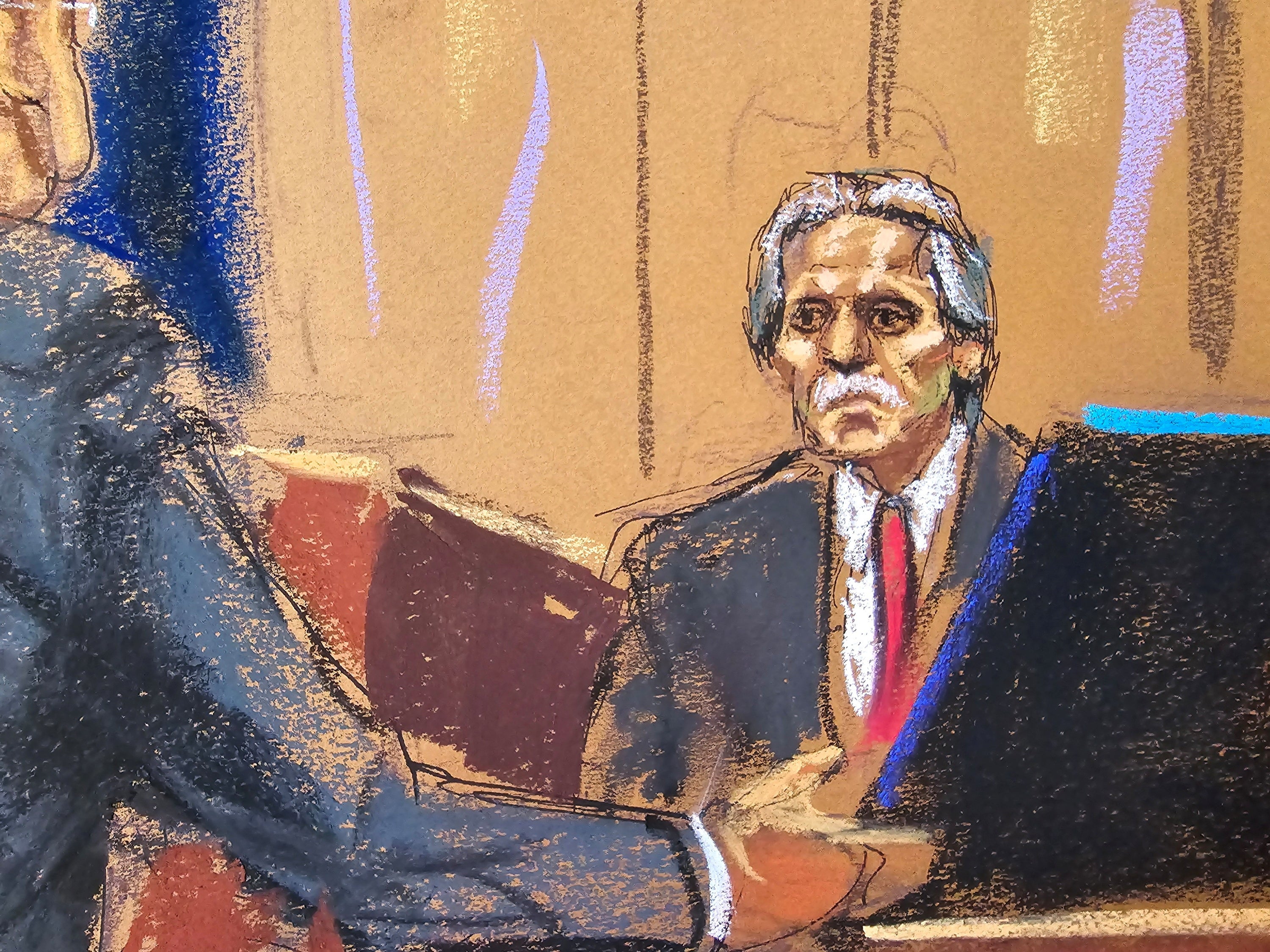 Former National Enquirer publisher David Pecker testifies in Donald Trump’s hush money trial in New York on 26 April