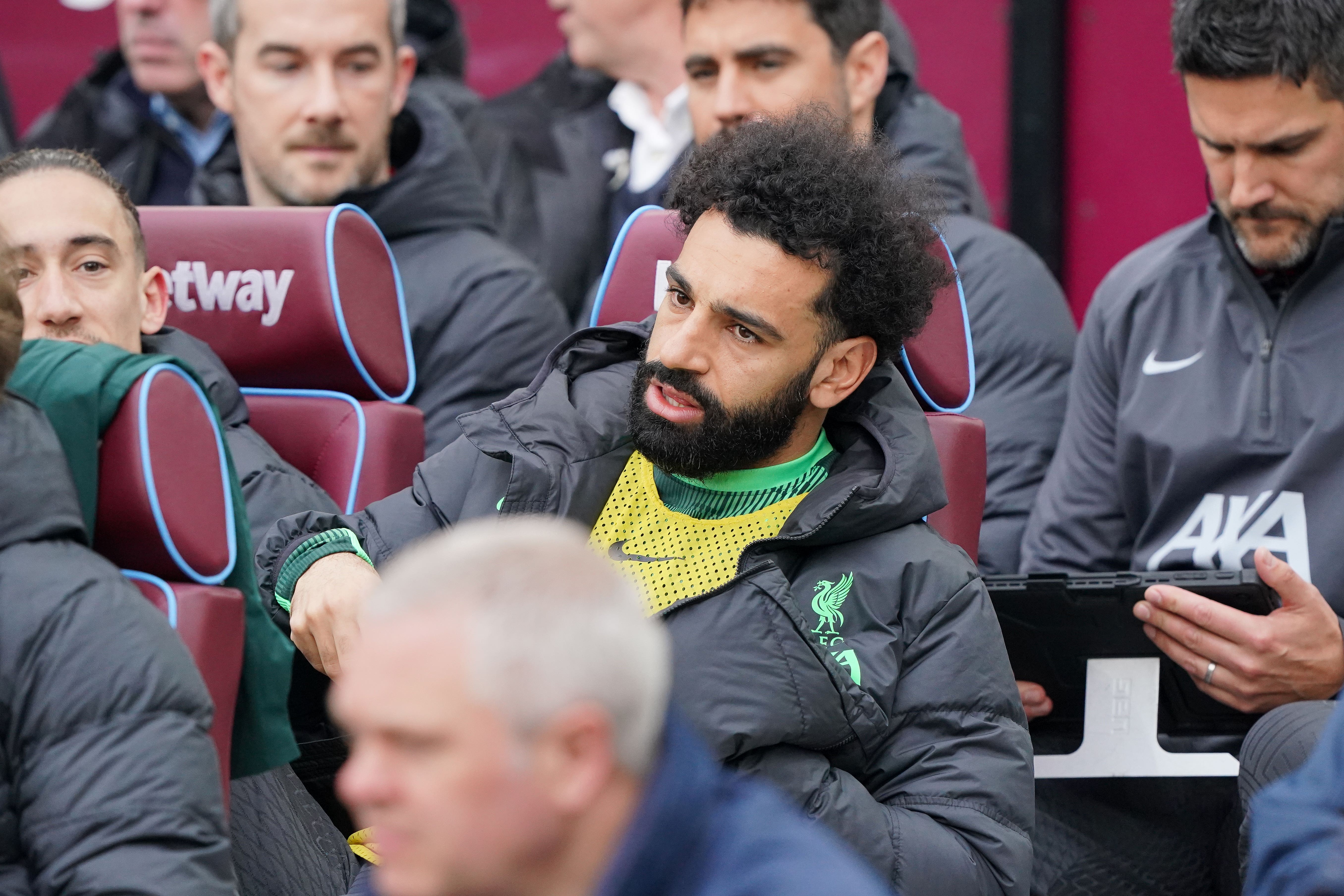 Liverpool’s Mohamed Salah was left on the bench