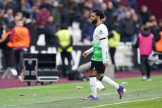 Mohamed Salah breaks silence over Jurgen Klopp row in Liverpool draw at West Ham