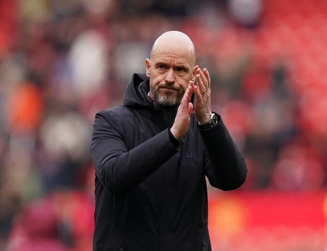 <p>The under-fire Dutchman salutes the Manchester United crowd after a draw against Burnley </p>