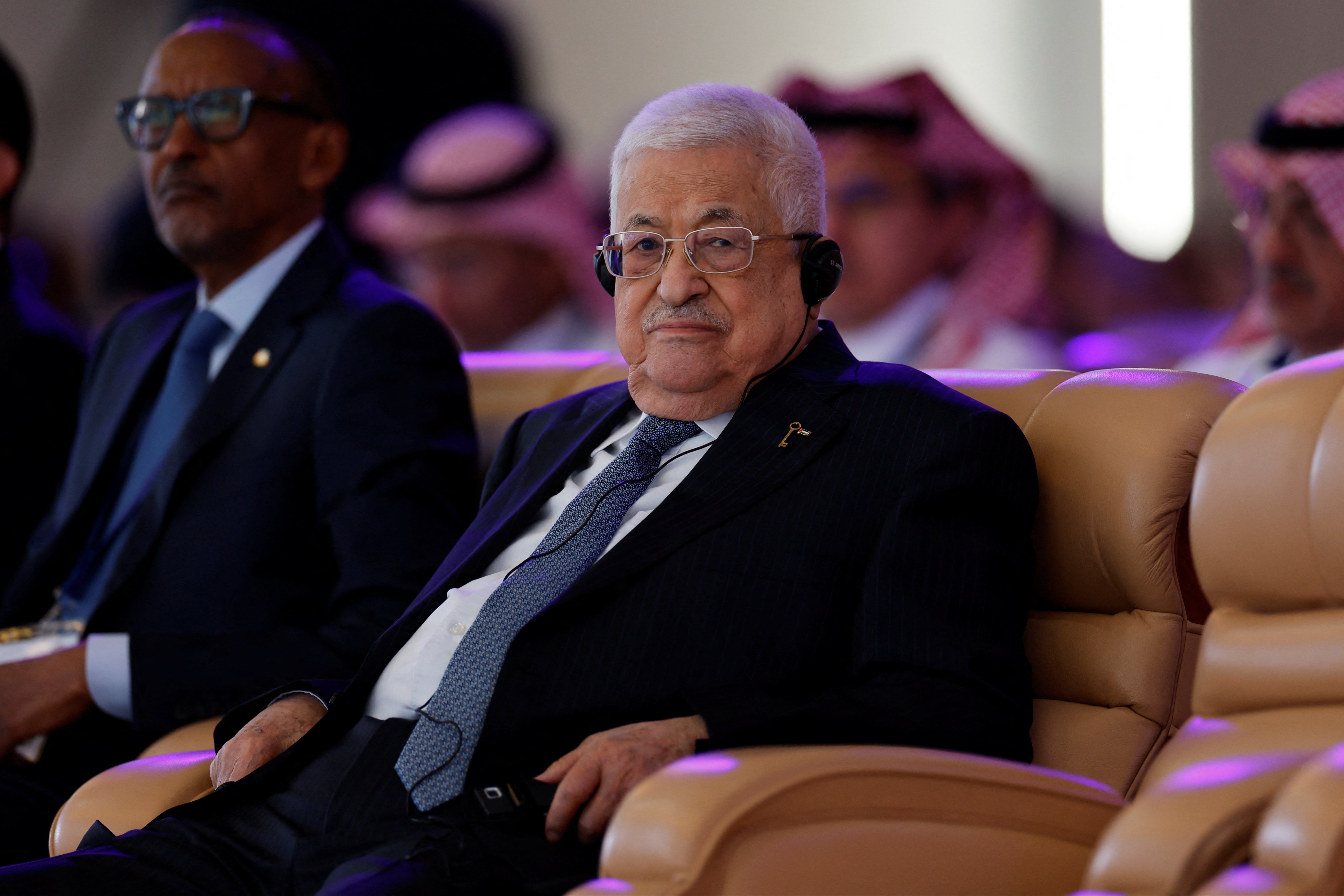 Palestinian president Mahmoud Abbas attends the World Economic Forum in Riyadh, Saudi Arabia