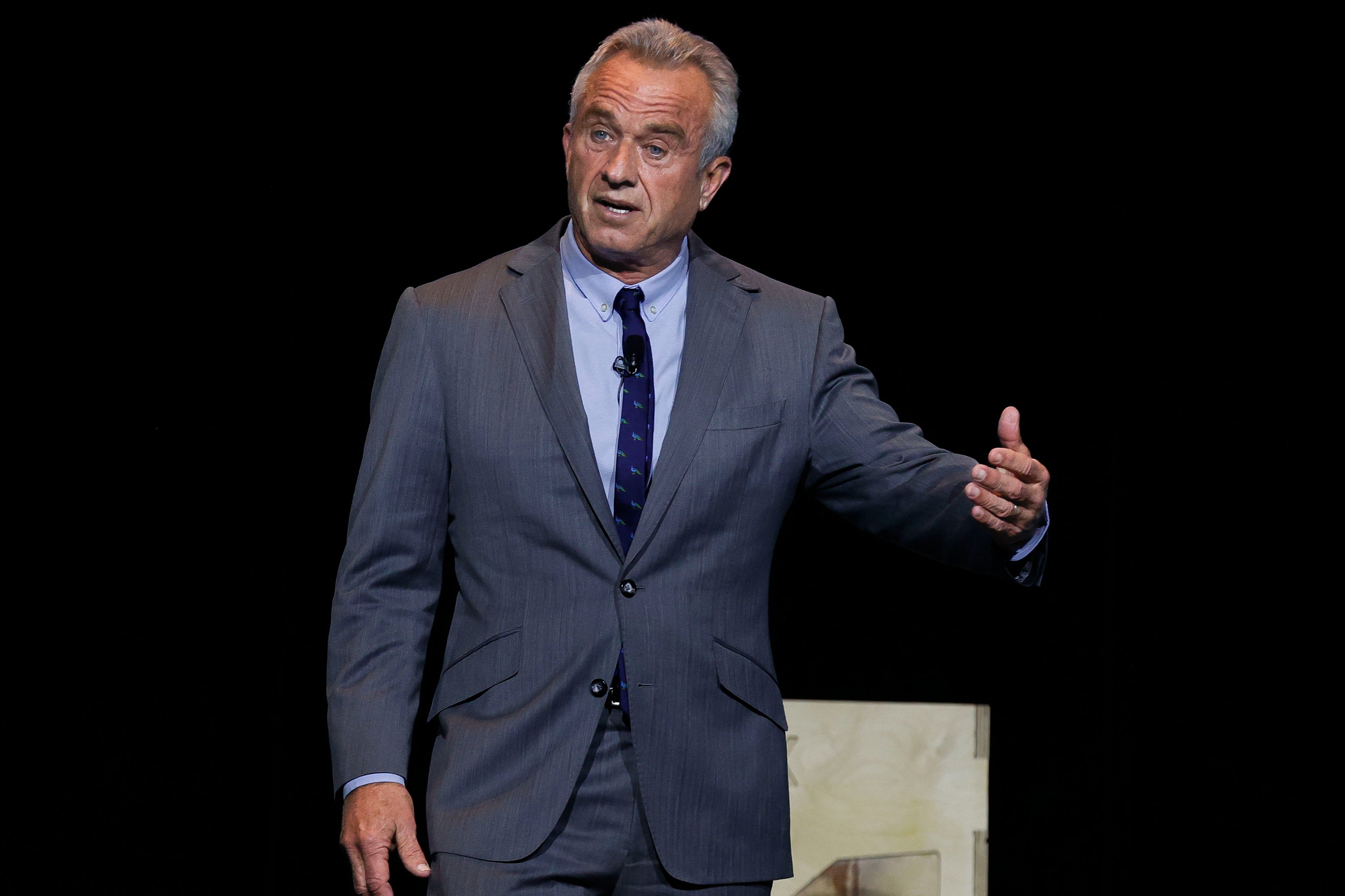 Independent presidential candidate Robert F. Kennedy Jr. speaks about environmental challenges during the Earth X conference in April 2024