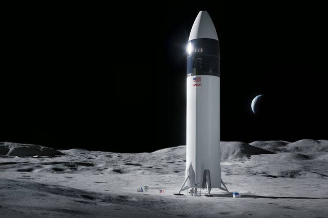 <p>Artist’s concept of SpaceX Starship human landing system</p>