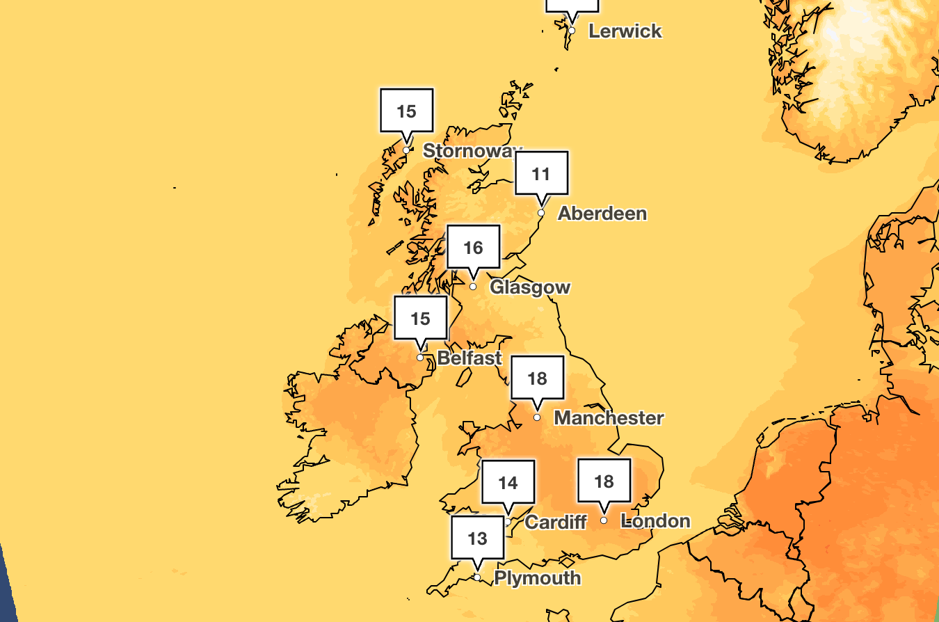 Temperatures are expected to be “warmer than of late” moving into next week, the Met Office said