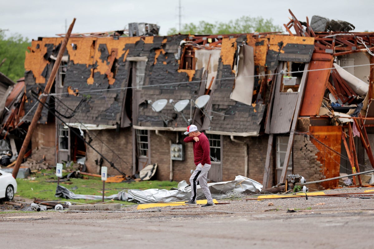 Tornado leaves homes and businesses flattened as at least three dead in Oklahoma