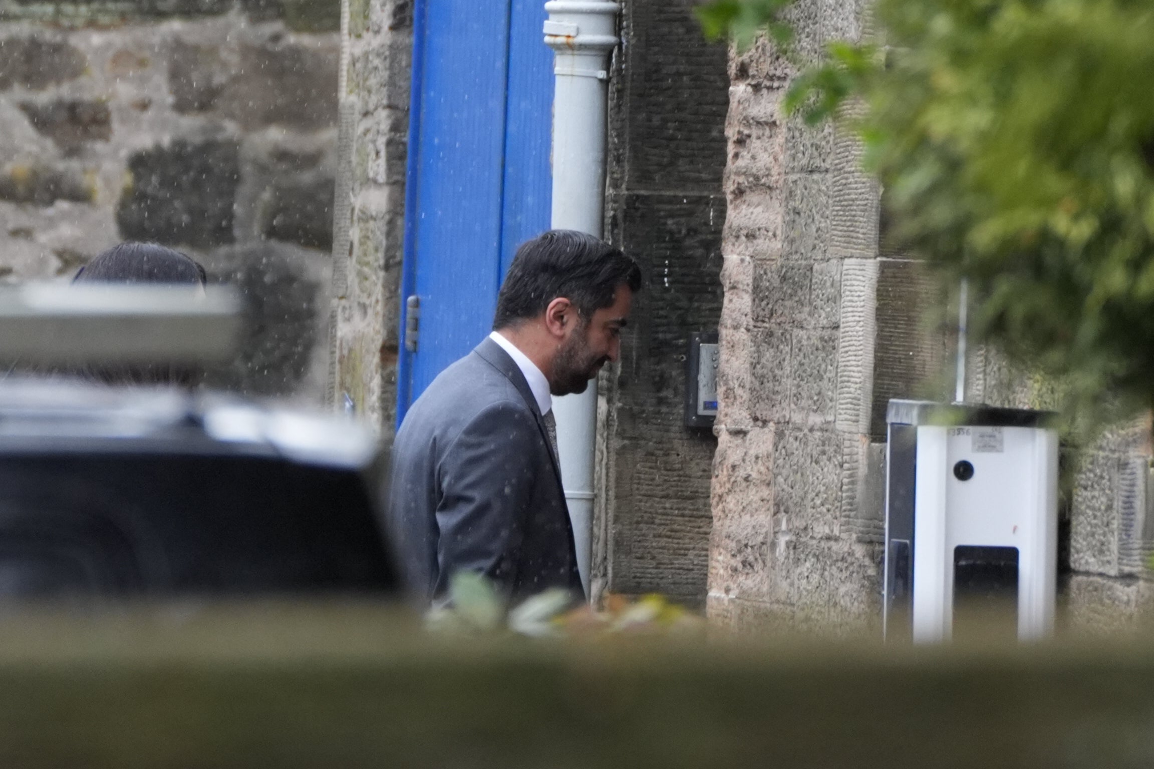 Humza Yousaf arrives at Bute House, Edinburgh, where he is set to resign as Scottish first minister at midday