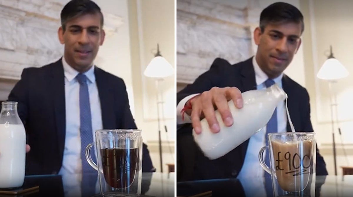 Rishi Sunak pours himself ‘£900 cup of coffee’ in bizarre attempt at TikTok trend