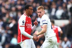 Tottenham lacked Arsenal’s ‘maturity’ in north London derby defeat, Dejan Kulusevski admits