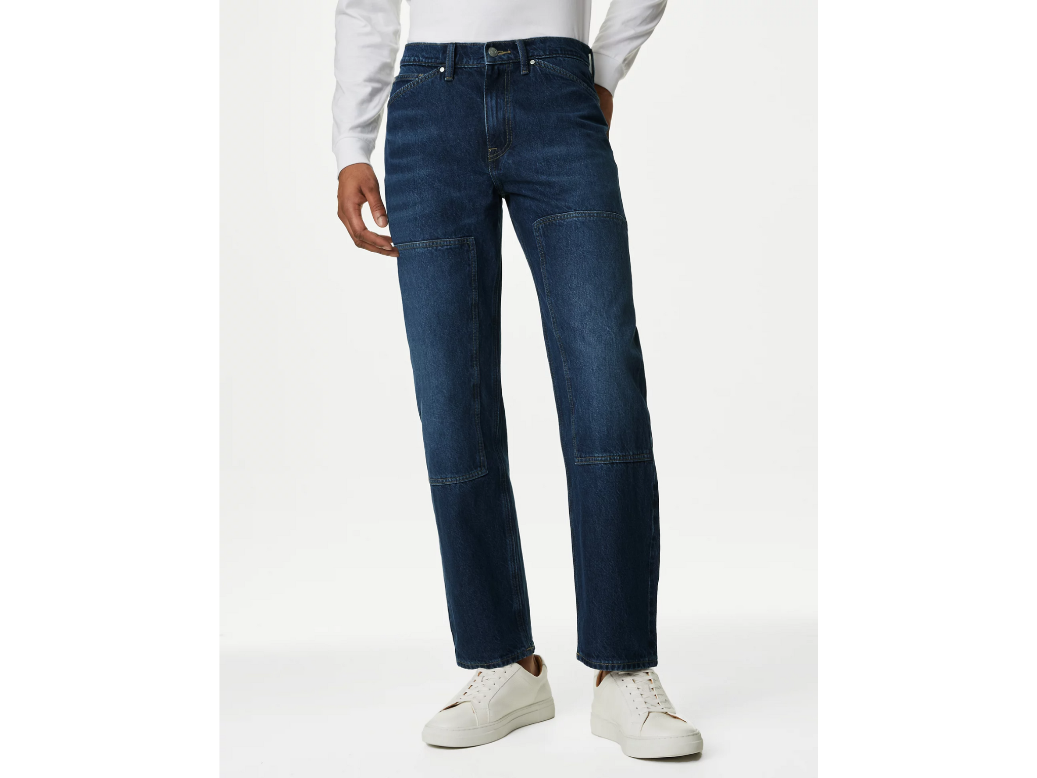 M&S loose fit double knee jean