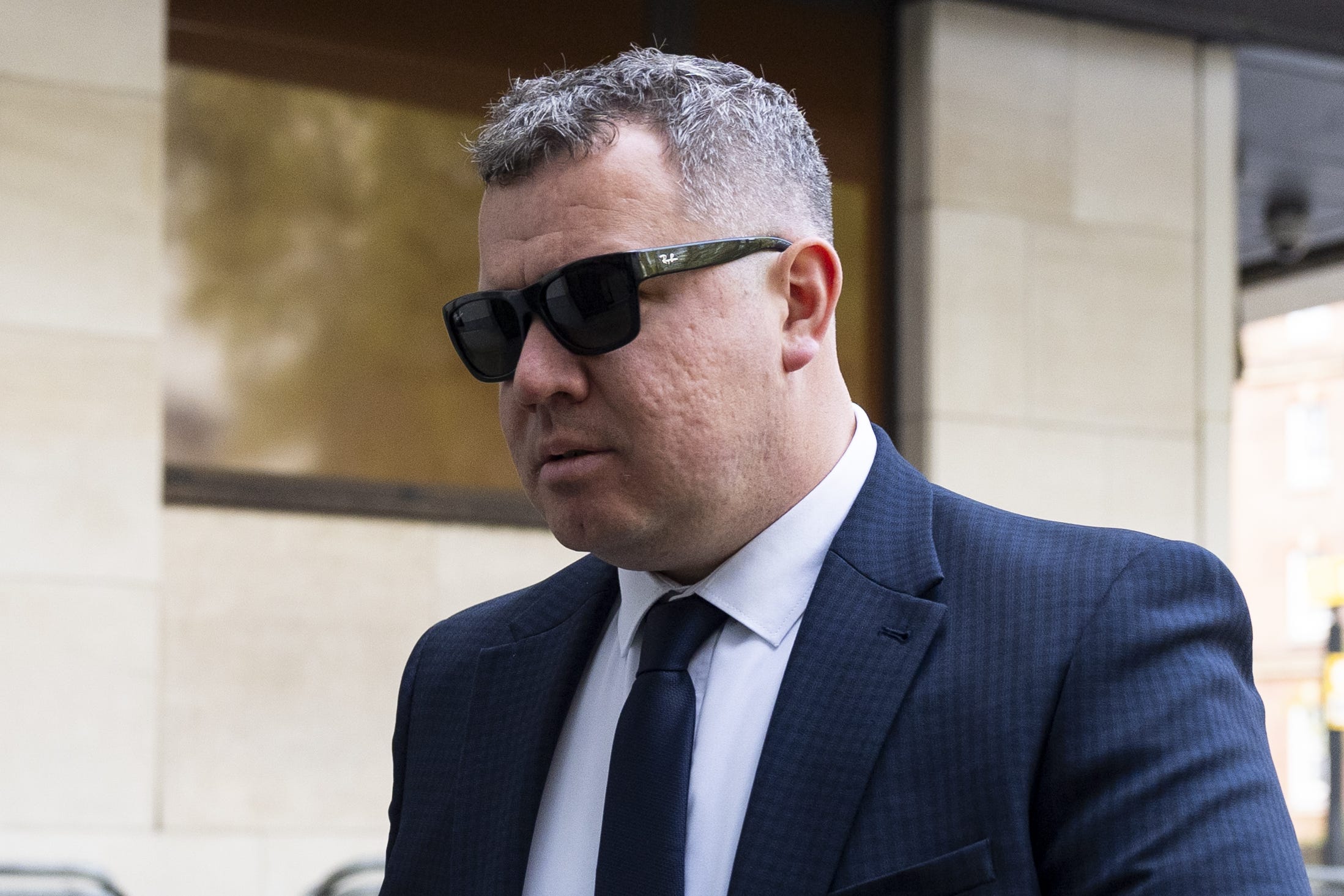 Metropolitan Police officer Jonathan Marsh, arrives at Westminster Magistrates’ Court, central London, for sentencing after he was found guilty of common assault for punching a medical worker in November 2022 after mistaking him for a suspect. Picture date: Monday April 29, 2024.