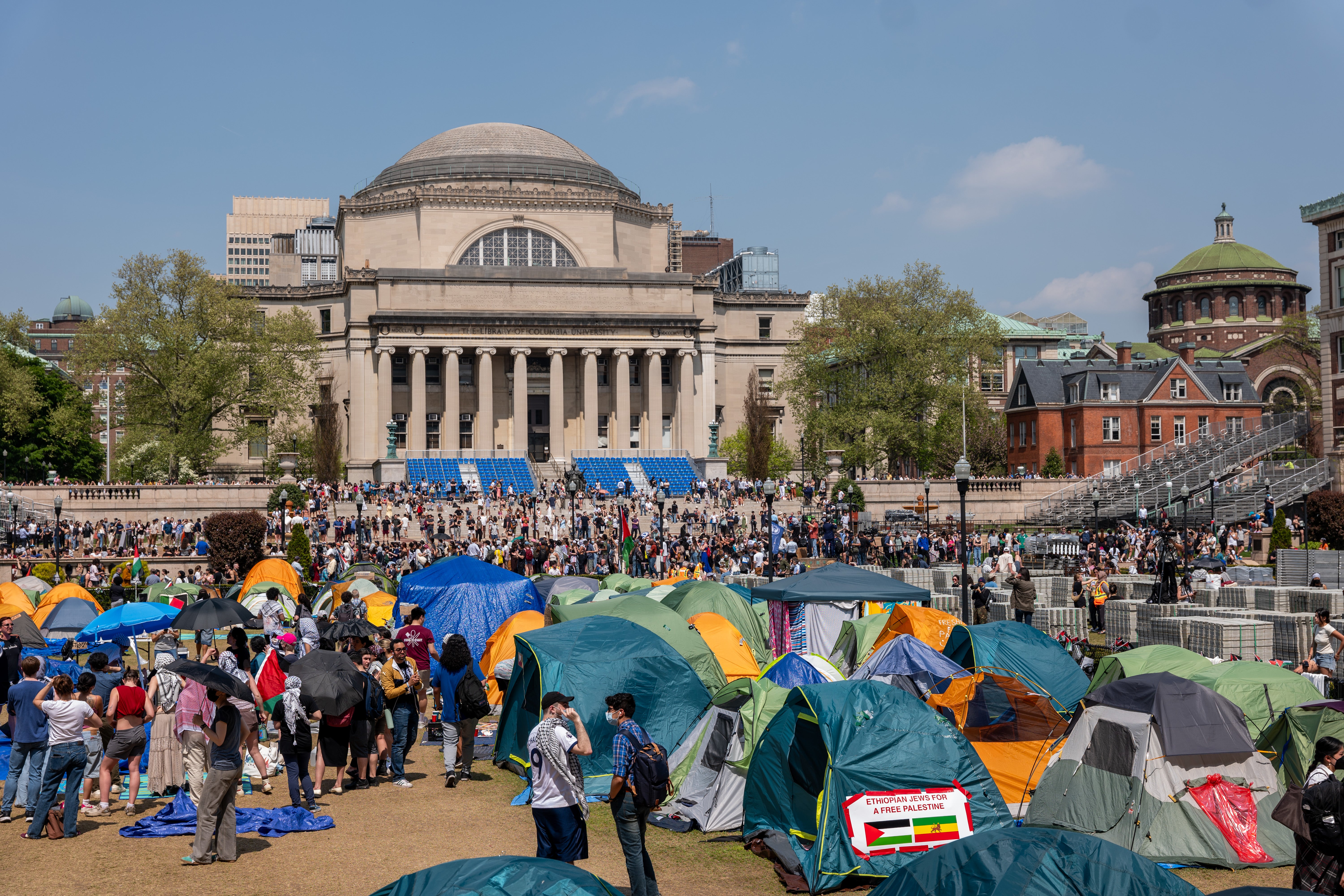 Columbia University issued a notice to protesters asking them to disband their encampment after negotiations failed to come to a resolution
