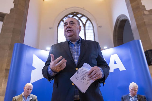 Alba party leader Alex Salmond has urged his party to rule out any further deal with the Scottish Greens as the SNP begins its search for a new leader. (Robert Perry/PA)