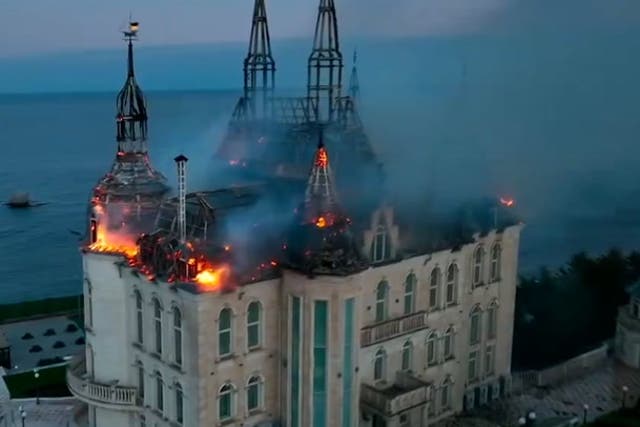 <p>Ukraine’s ‘Harry Potter castle’ hit in deadly Russian strike.</p>