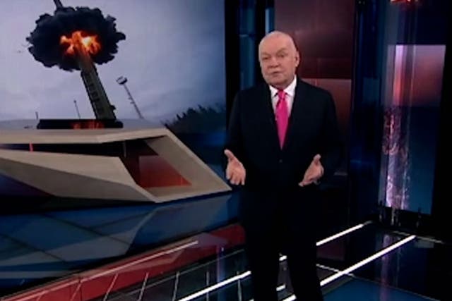 <p>Russia will sink Britain under nuclear tidal wave, warns top Putin propagandist.</p>