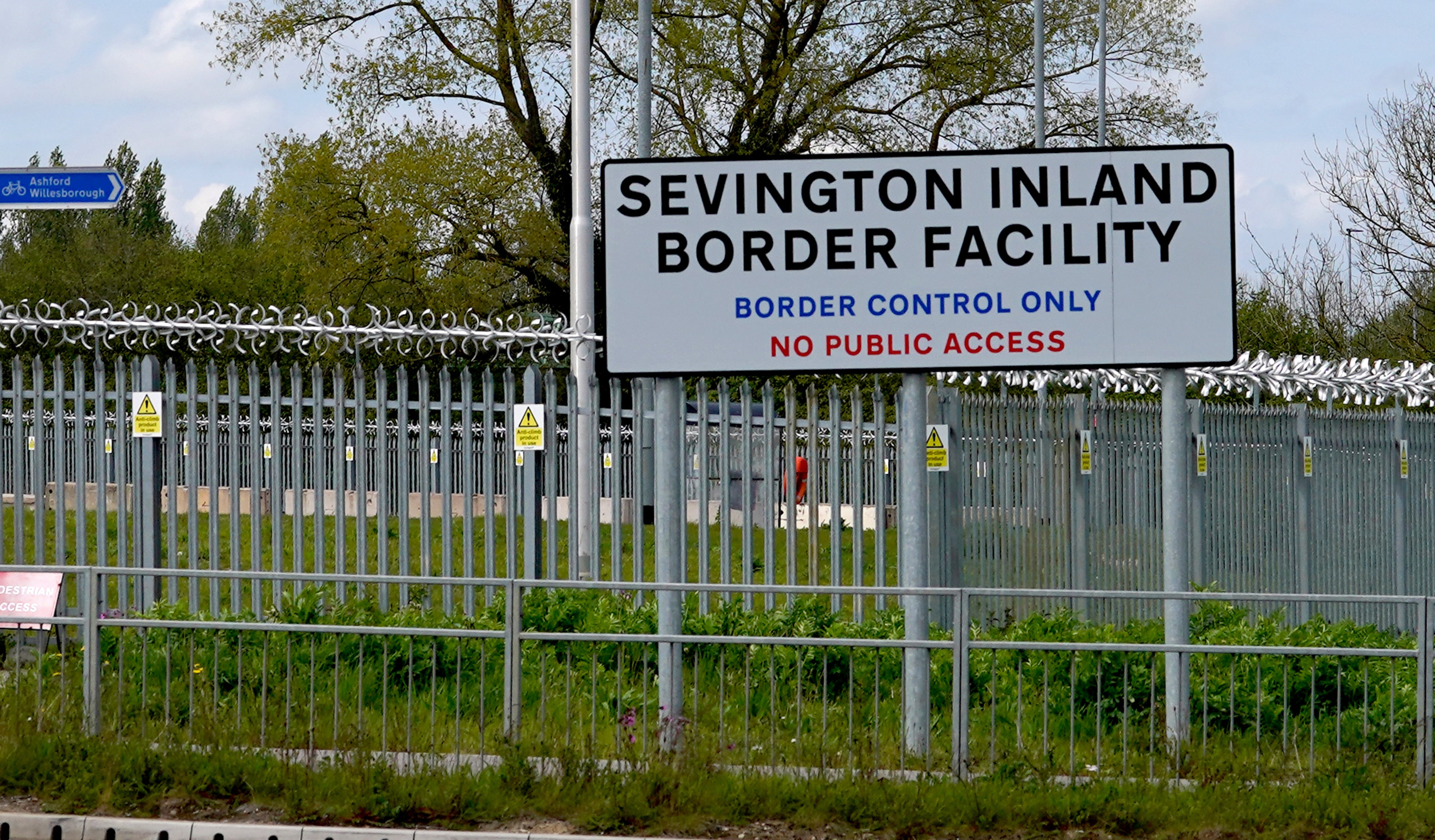 The Sevington Inland Border Facility near Ashford in Kent, as physical, documentary and identity post-Brexit border checks get underway