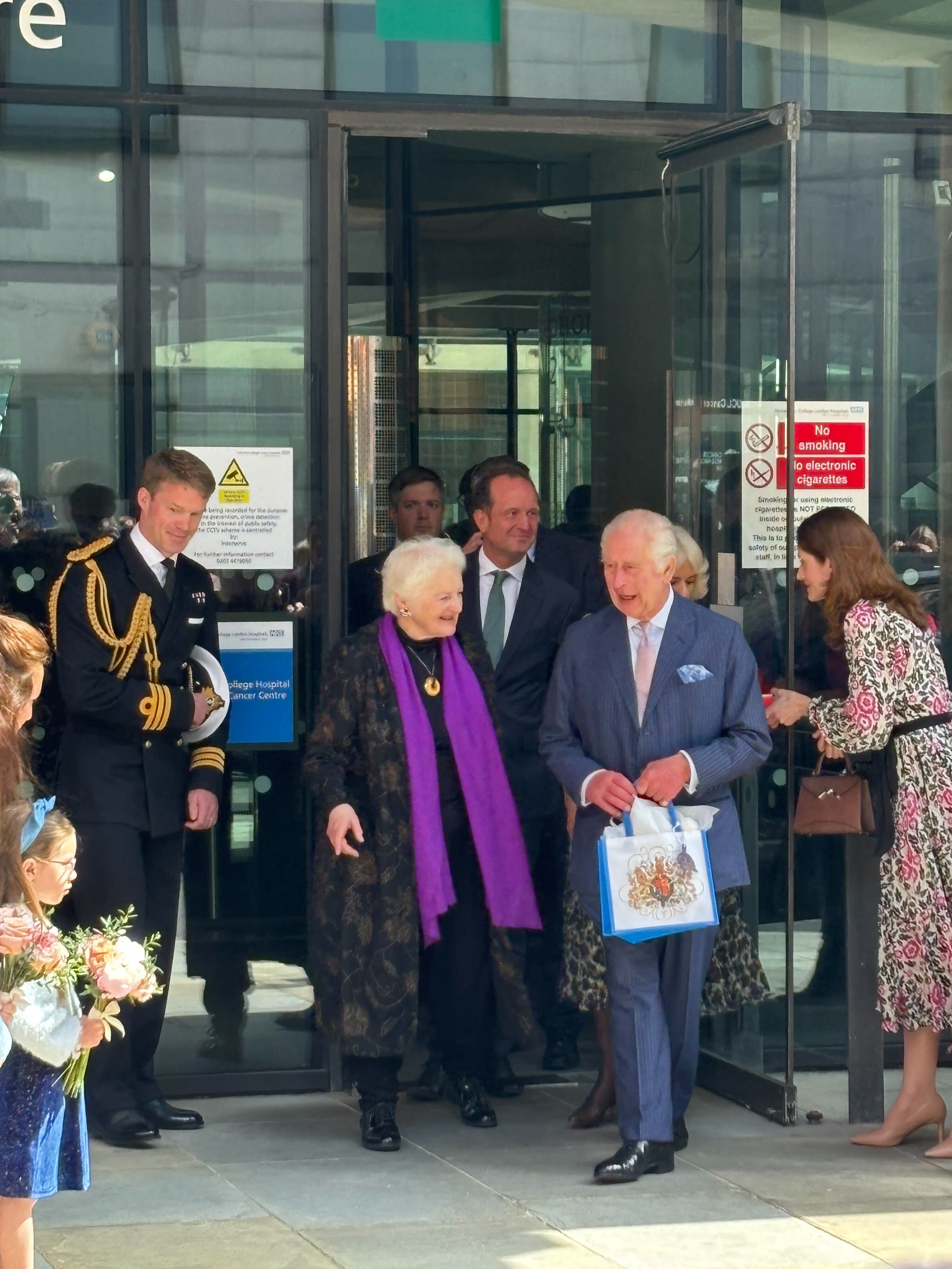 The King was all smiles at his first public engagement since his cancer diagnosis