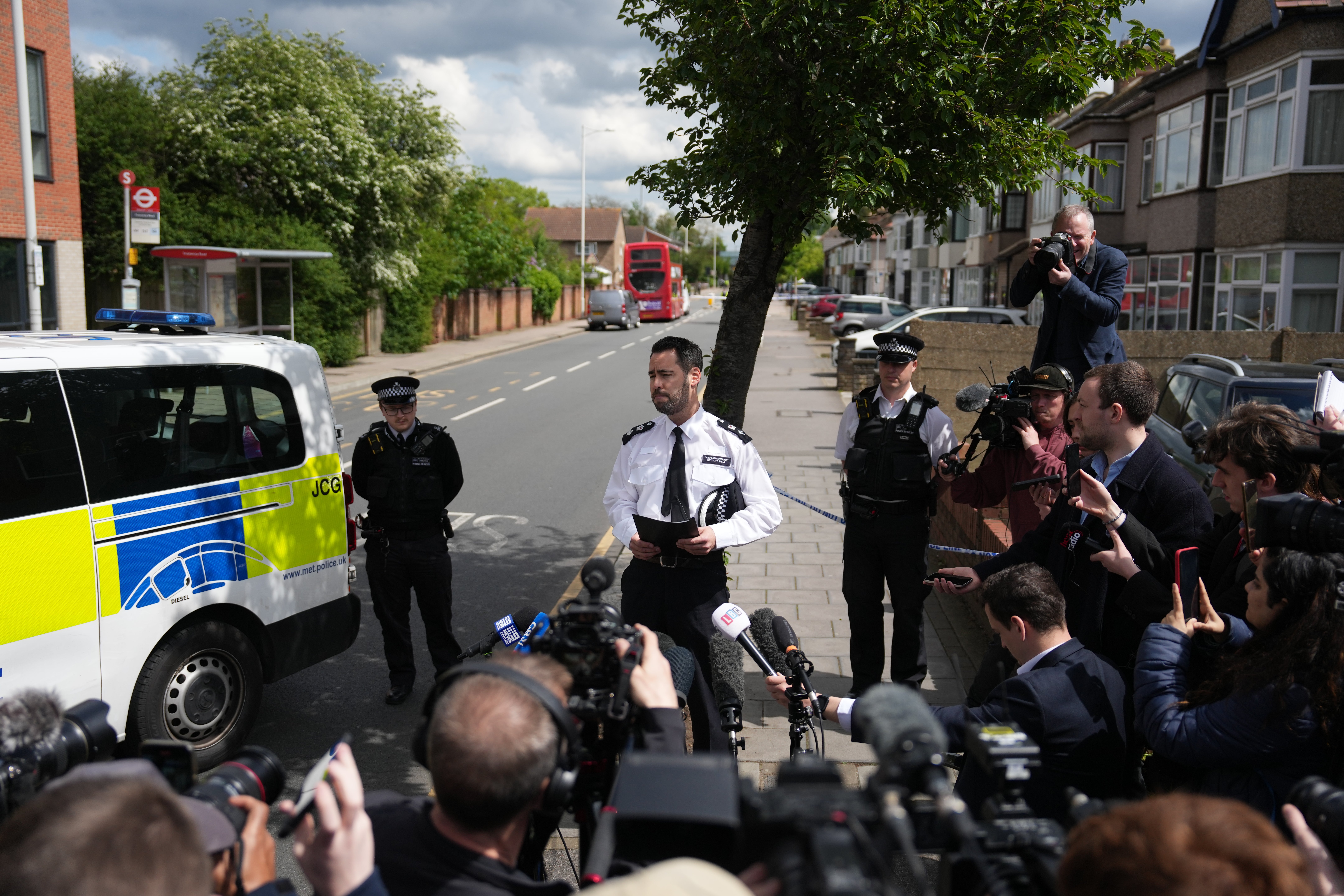 Chief Superintendent Stuart Bell speaks to the media after the attack
