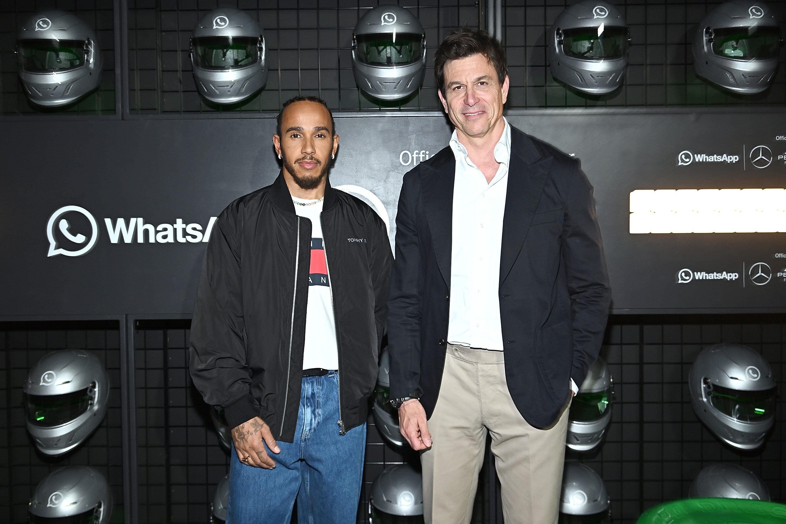 Toto Wolff was at a Mercedes and WhatsApp event in New York with Lewis Hamilton on Monday
