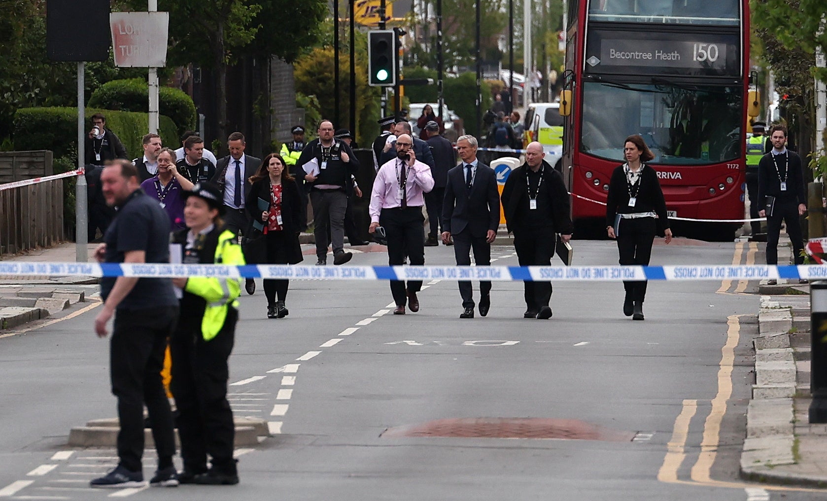 Police at the scene of the major incident on Tuesday morning